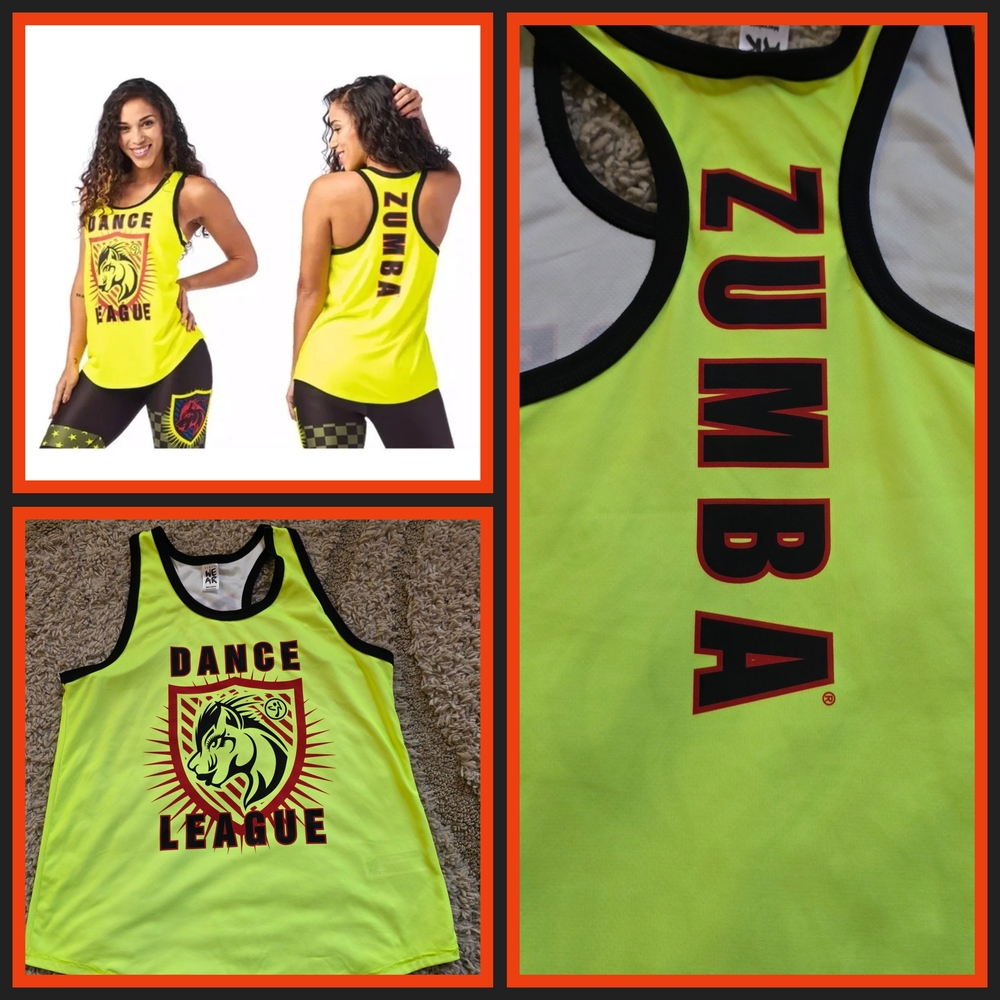 Zumba Fitness Neon Dance League Racerback Tank with Black Trim
